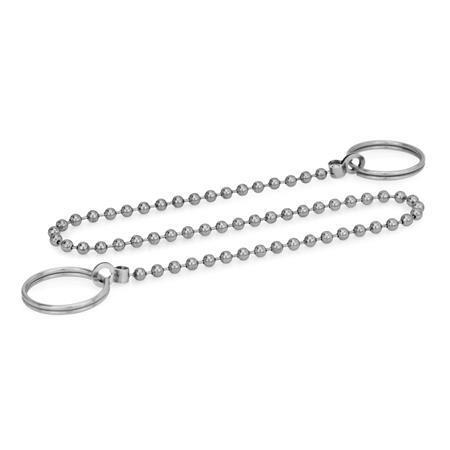 Otto Ganter Stainless Steel Ball Chain with 2 Key Ring, GN 111.5